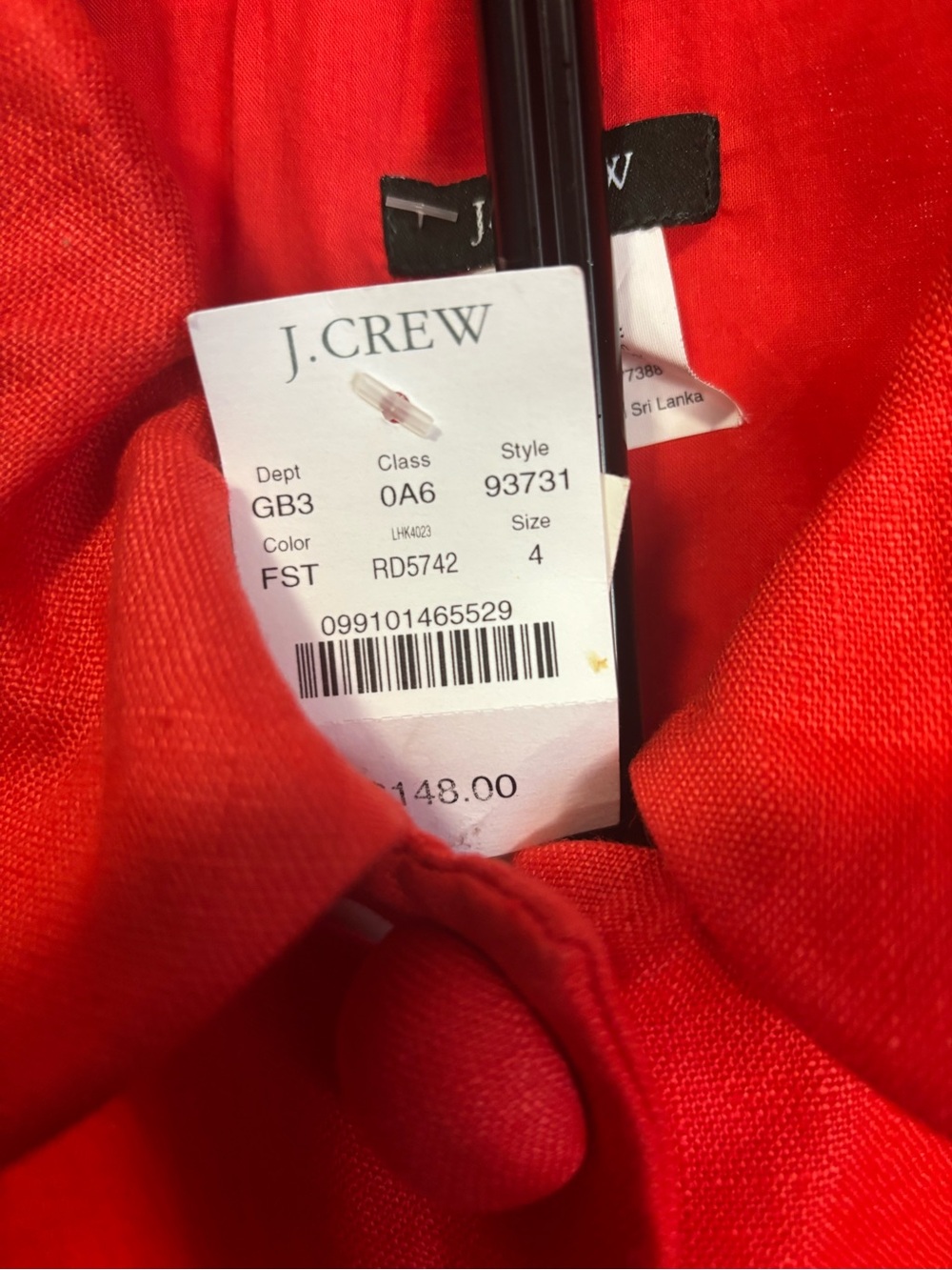 J. Crew Red Rounded-Collar Button-Pocket Jacket - Picture 3 of 5